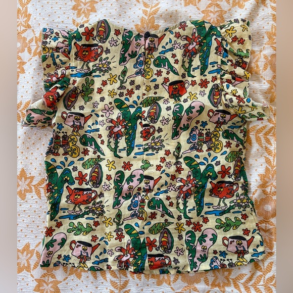 Nooworks Flutter Sleeve Top in Bug Out Print - Picture 2 of 4